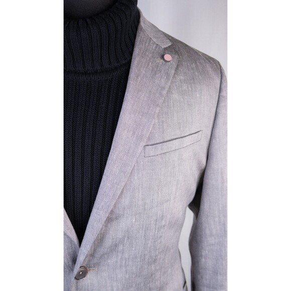 Ted Baker London Blazer Mens 5 / 42L Lining Gray Sport Coat Jacket LINEN Bled - Picture 5 of 16